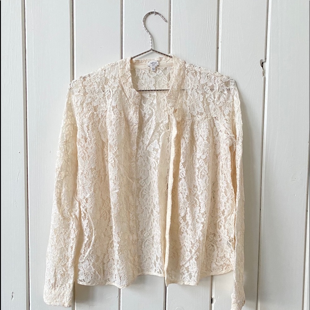 Wilfred lace button up cardigan